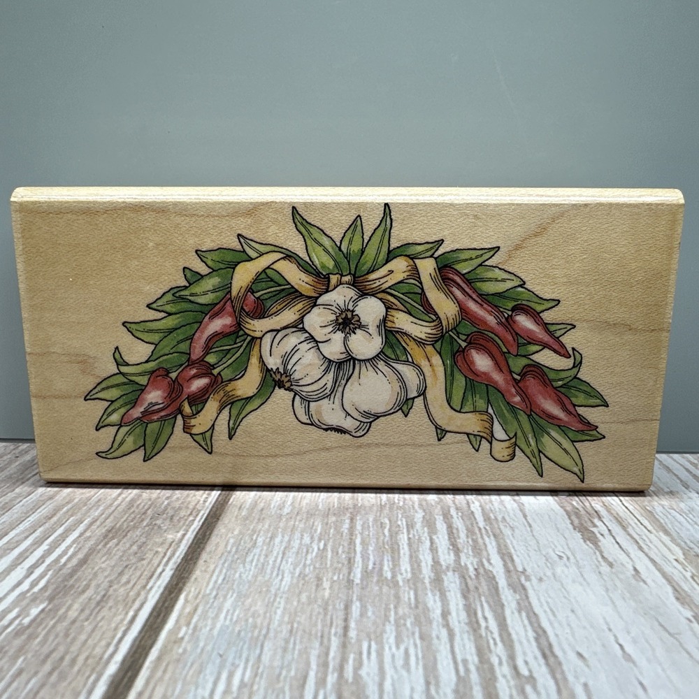 Rubber Stamp  Garlic Pepper Swag  by Rubber Stampede  4.5 x 2.25‎